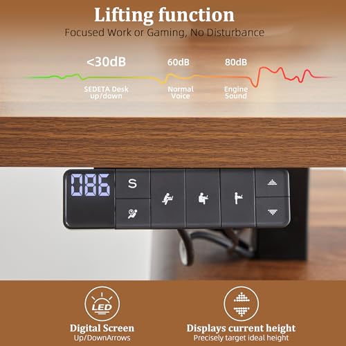 Electric Standing Desk with Drawers, 55" Office Desk Height Adjustable Executive Desk with Storage Shelves, Simple Setup Wood Desk Home Office Stand up Desk for Work, Study, Writing, Walnut - color: Walnut