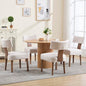 RIVOVA Linen Dining Chairs Set of 4 with Seat Covers, Modern Dining Chairs with Wood Legs, Farmhouse Fabric Upholstered Dining Room Kitchen Side Chairs, Beige - color: Beige Cover
