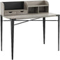 Interior Elements Industrial Modern Wooden Secretary Office Desk with Hutch - Grey Wash, 42"