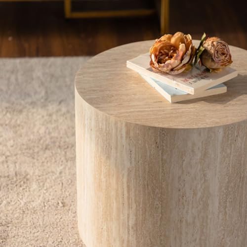 Nesting Coffee Table Set of 2, Modern Round Wooden Coffee Tables, Accent End Side Table for Small Space Living Room,Amber - color: Amber