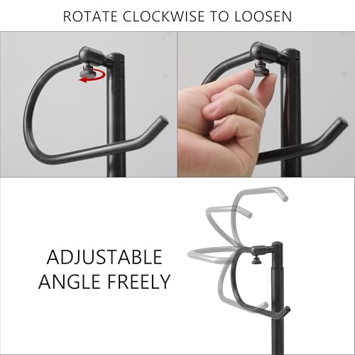 RFOUO Hand Towel Holder Stand, Towel Racks for Bathroom, Oil Rubbed Bronze | Stainless Steel, Adjustable 16.5-26 Inch,Heavy base,Space Saving Standing Towel Rack For Bathroom Kitchen Vanity Countertops - color: Oil Rubbed Bronze