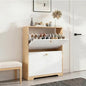 Nicetree Shoe Cabinet with 2 Flip Drawers, Narrow Shoe Organizer Cabinet, Freestanding Shoe Rack Cabinet, Modern Shoe Storage Cabinet for Entryway, Hallway, Foyer, Natural Oak and White - color: Natural Oak and White, style: 2-Drawers