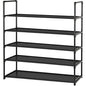 Large Capacity Space-Saving Shoe Rack, 5-Tier Detachable Shoe Storage Organizer Holds 20-25 Pairs, Waterproof Non Woven Fabric Corner Rack for Entryway, Closet, Hallway, Garage - size: 5-Black(34.5W")
