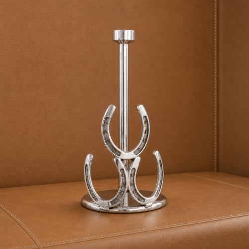 Arthur Court Horseshoe Paper Towel Holder - Decorative Aluminum Equestrian Kitchen Accessory - 12.5 Inch Tall - size: Horseshoe