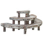 MyGift 3 Tier Rustic Dessert Stand, Torched Wood Semicircle Cupcake Display Risers - color: Torched Brown