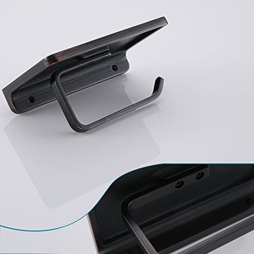 RANDOM Oil Rubbed Bronze Toilet Paper Holder with Phone Shelf Wall Mounted Toilet Tissue Holder Solid Metal Toilet Paper Roll Holder.RD93008-ORB - color: B-oil Rubbed Bronze