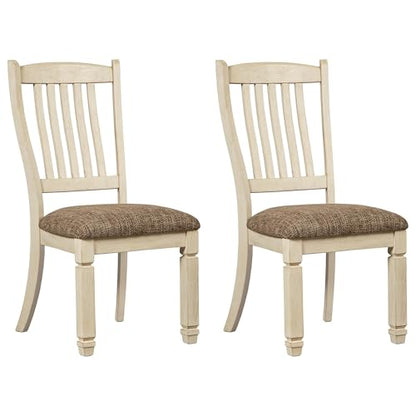 Signature Design by Ashley Bolanburg 20" Upholstered Dining Room Chair, Set of 2, Antique White - color: White