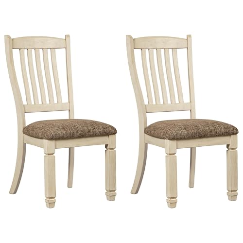 Signature Design by Ashley Bolanburg 20" Upholstered Dining Room Chair, Set of 2, Antique White - color: White