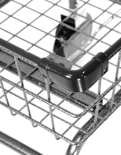 U Handle Grocery CART 1.5 Bushel (Gunpowder Metal) Red, Blue Trim (Black) - color: Black