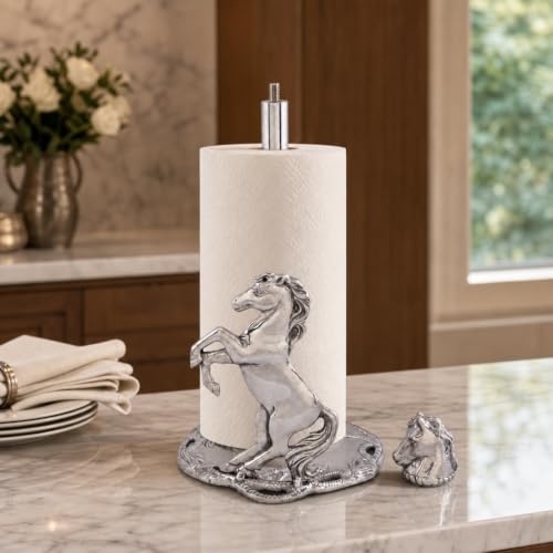 Arthur Court Horse Paper Towel Holder - Decorative Aluminum Equestrian Kitchen Accessory - 14.5 Inch Tall - size: Horse