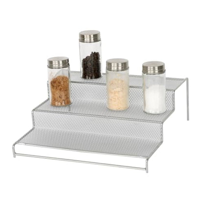 YBM HOME Kitchen Mesh 3 Tier Spice Rack Step Shelf Organizer, Multipurpose, 1224