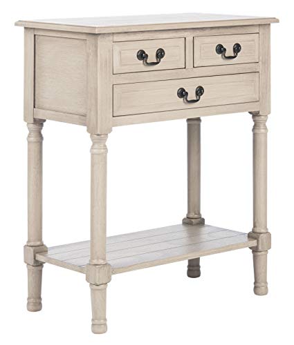 SAFAVIEH Furniture - Primrose 3-Drawer Console Table - Greige - Solid Wood - Farmhouse Classic Design - Ideal for Entryway, Living Room, Hallway, 23.5" W x 13" D x 29.5" H (CNS5707D) - color: Greige