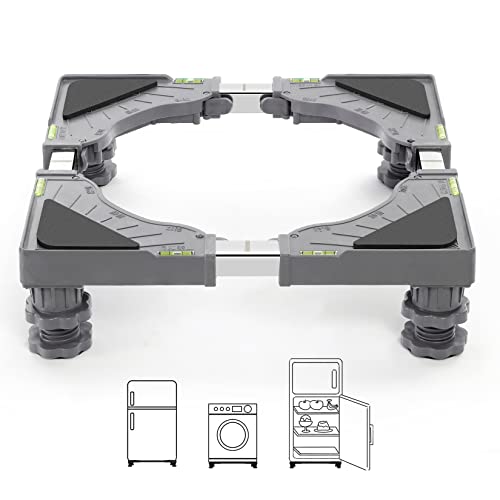 Nefish Mini Fridge Stand Adjustable Refrigerator Stand with 4 Strong Feet Universal Stand Base Washing Machine Stand Washer and Dryer Pedestals Multi-Functional Base for Appliance (Grey) - style: Grey-4 Feet