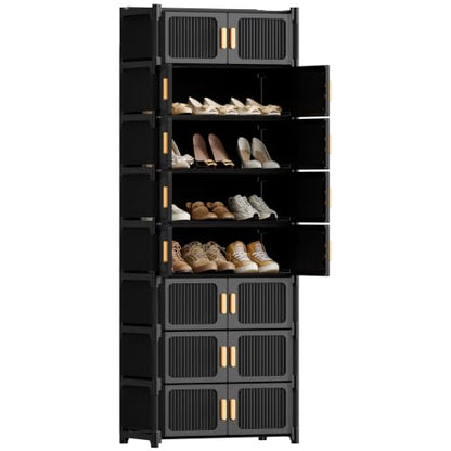 9-Tier Shoe Cabinet, 36-Pair Storage for Entryway | Adjustable Shelves, Waterproof PP, Easy To Clean - size: 9-Tier