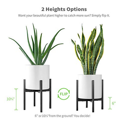 FaithLand Plant Stand, Adjustable Size Fits 8 9 10 11 12 Inches Plant Pot, Metal Planter Stand, Mid Century Expandable Plant Holder Indoor Outdoor, Adjustable Width: 8”-12” - Easy Assembly - size: Fits all pots between 8" and 12"