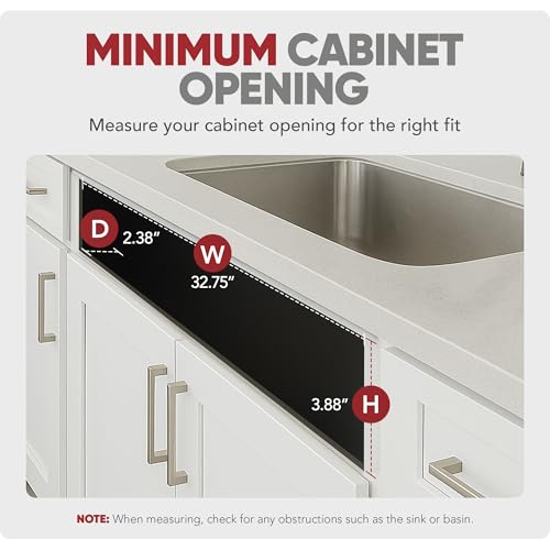 Rev-A-Shelf 30" Plastic Tip-Out Tray Organizer for Sink Base Cabinets, Home Kitchen and Bathroom Organization, Min Opening Width of 32.75", White, LD-6591-30-11-1 - size: 30 inches