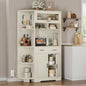 DWVO 67" Farmhouse Baker Rack with Power Outlets & Microwave Stand, White | Buffet Sideboard Cupboard Hutch with Drawer for Kitchen, Living Room, and Dining Room - color: White