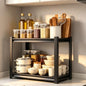 22"H x14"W Bakers Rack, 2-Tier Adjustable Kitchen Storage Rack, Highly Stable Metal Microwave Stand with Storage, 400lbs Per Tier Corner Display Shelf, Suitable for Kitchen Pantry Dinning Room, Black - size: 2T-22"H*14"W*12"D