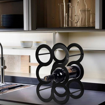 Wine Rack Countertop, Freestanding Creativity Modern Small Wine Holder, Tabletop Wine Stand for Kitchen Wine Bar Inside Cabinet, Pantry Decor-6 Bottle (Diameter < 3 inches)