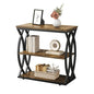 End Table, Narrow Side Table, 3-Tier End Table with Metal Frame, Living Room Side Table with Storage for Couch, Sofa, Bedroom, Small Spaces, Easy Assembly, 23.6"D*11.8"W*23.6"H, Rustic Brown