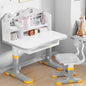 Kids Desk and Chair Set, Height Adjustable Child's School Study Writing Tables, Kids Desk with Bookstand and Storage Drawer, Widened Desktop with Desktop for Boys and Girls (Gray-B) - color: Gray-b