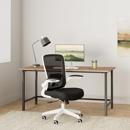 FelixKing Office Chair, Ergonomic Desk Chair Breathable Mesh Chairs Adjustable High Back Lumbar Support Flip-up Armrests, Executive Rolling Swivel Comfy Computer Chairs Home Office White - color: White