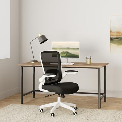 FelixKing Office Chair, Ergonomic Desk Chair Breathable Mesh Chairs Adjustable High Back Lumbar Support Flip-up Armrests, Executive Rolling Swivel Comfy Computer Chairs Home Office White - color: White