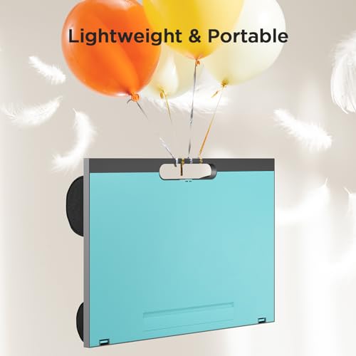 HUANUO Adjustable Lap Desk - with 8 Adjustable Angles & Dual Cushions Laptop Stand for Car Laptop Desk, Work Table, Lap Writing Board & Drawing Desk on Sofa or Bed, HNLD2TB - color: Turquoise