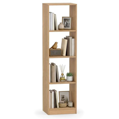 Tangkula 4 Cube Bookshelf, Freestanding 5 Tier Open Bookcase, Modern Cube Storage Organizer with Anti-toppling Device, Multipurpose Wooden Display Shelving for Living Room Study Office (1, Natural) - size: Natural