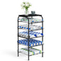 Vrisa 5 Tier Water Bottle Storage Rack Vertical Freestanding Bottled Water Organizer Large Capacity Beverage Drink Soda Can Holder Stand for Kitchen Pantry Home Party Food Storage, Black - size: 5-Tier