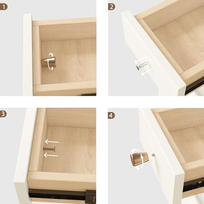 Solid Wood Narrow Nightstand with 3 Drawers,Modern White,Fully Assembled | Narrow night stand,gold handles,open Shelf,skinny bedside table,slim nightstand for bedroom storage,space-saving storage - color: White（15.75"d X 7.87"w X 23.62"h）