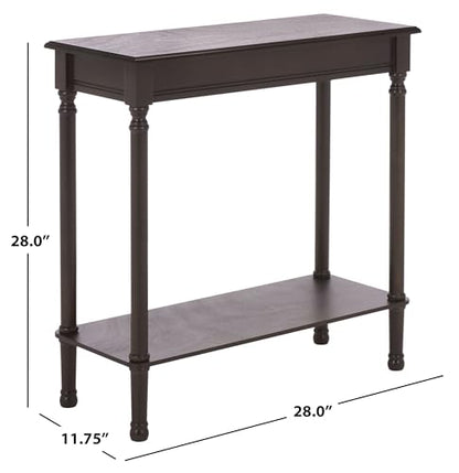 SAFAVIEH Furniture - Tinsley Rectangle Console Table - Dark Chocolate - Solid Wood - Farmhouse Turned-Leg Design - Ideal for Entryway, Living Room, Hallway, 28" W x 11.75" D x 28" H (CNS5724D) - color: Dark Chocolate