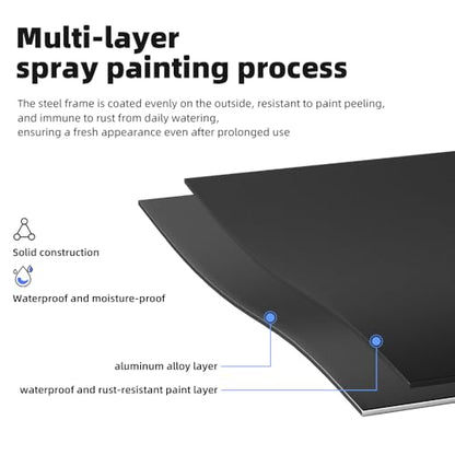 Aluminum Plant Stand Outdoor &Indoor Heavy Duty Flower Rack | with Anti-Fall Top Storage Box, Heavy Duty Multi-Use Plant Rack & Display Shelf for Patio Garden Lawn Balcony Living Room