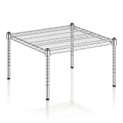 24" x 24" x 14" Chrome Wire Storage Shelf, Dunnage Rack, Commercial 1 Tier Small Shelf - color: Silver, size: 24"D x 24"W x 14"H