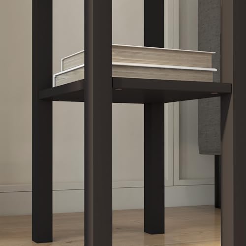 HOMCOM Narrow End Table with Drawer Slim Side Table for Small Spaces Coffee | Tall Telephone Table, Skinny Modern Design, for Small Spaces, Living Room - color: Coffee