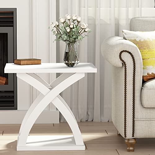 ChooChoo End Side Table,Modern End Table with Storage Shelf | Simple shape, Living Room,White - color: White, size: 15.7"D x 21.7"W x 19.6"H