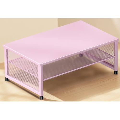 ECOLOVI 2-Tier Computer Monitor Stand Riser, Desk Organizer for Monitor, Printer & Laptop Stand, Desktop Workspace Organizers for Office Supplies(Pink) - color: Pink, size: 2-tier