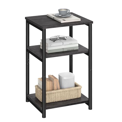 VASAGLE BARNET Collection - Side Table, Small End Table for Living Room, Modern Tall Nightstand, Bedroom, Office, Bathroom, Steel Frame, Misty Gray and Ink Black ULET273B68 - color: Misty Gray + Ink Black