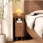 Narrow Nightstand with 2 Drawers,Walnut Nightstand,Bedside Table,Solid Wood Modern Bedside Table for Bedroom,Study,Toilet - color: Walnut, size: 15.75"D x 7.87"W x 22.32"H(2 Drawers)