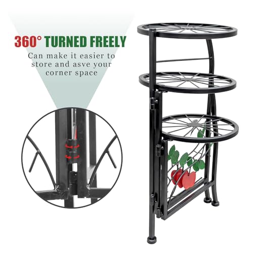N.B.Y. 3 Tier Metal Plant Stand Indoor Outdoor Fold Waterproof Flower Plant Fit For Garden Balcony Patio Living Room Balcony Office Yard