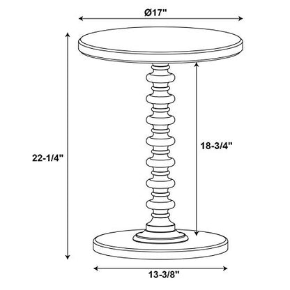 Powell Furniture Round Spindle Table, Black 17 x 22.25 x 17 - color: Black