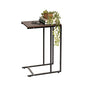IRIS USA Wood and Metal Frame Side Table, Accent Sofa End Table Coffee Snack, Bedroom Night Stand, Living Room Computer Desk, C-Shape Wide - style: Basic - C Shape
