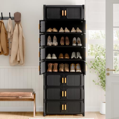 9-Tier Shoe Cabinet, 36-Pair Storage for Entryway | Adjustable Shelves, Waterproof PP, Easy To Clean - size: 9-Tier