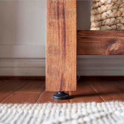 Backyard Discovery 48" Acacia Wood Farmhouse Narrow Console Table with Lower Slat Storage Shelf, Water-Resistant Design for Patio, Deck, Entryway, Living Room, Sofa Table, Indoor or Outdoor Use - style: Without Decorative Shelves