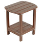 nalone Adirondack Side Table 16.5" Outdoor Side Table HDPE Plastic Double Adirondack End Table Small Table for Patio(Wood) - color: Brown