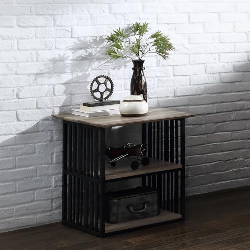 Modern Night Stand with Open Shelves, Bedside Table Easy Assembly, Versatile Use for Bedroom Living Room, Easy Clean Metal Frame Furniture,A-1