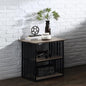 Modern Night Stand with Open Shelves, Bedside Table Easy Assembly, Versatile Use for Bedroom Living Room, Easy Clean Metal Frame Furniture,A-1