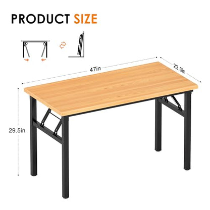 Need Office Computer Desk - 47.2L Sturdy and Heavy Duty Folding Laptop Table,Writing Table/Home Office Desk/Sewing Table,No Assembly Required (Teak Color) AC5BB12060 - color: Teak & Black Frame, size: 47inch