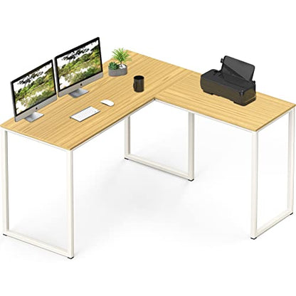 SHW Mission 48 x 48 Inches L-Shape Home Office Computer Desk, Oak - color: Oak, size: 48-Inch L-Shaped