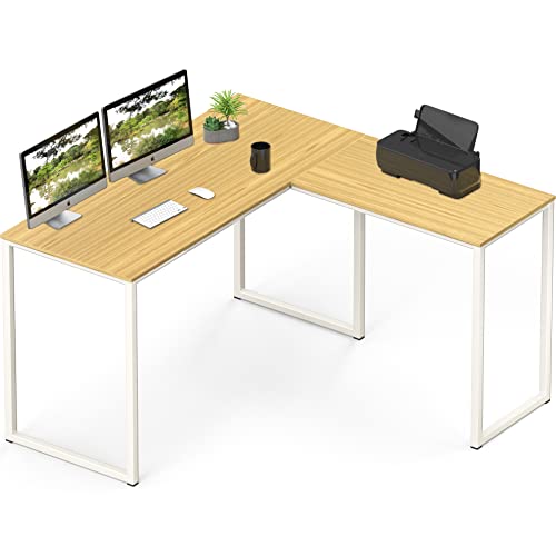 SHW Mission 48 x 48 Inches L-Shape Home Office Computer Desk, Oak - color: Oak, size: 48-Inch L-Shaped